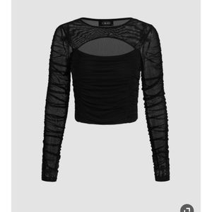 Black Cider hollow out voile top